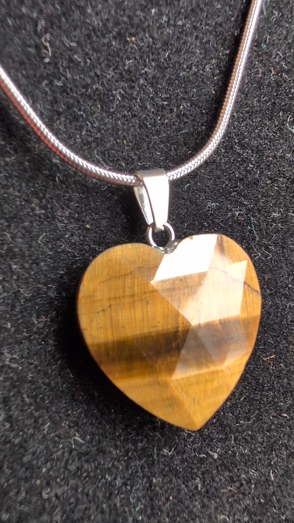 Tiger's Eye Heart Pendant Necklace
