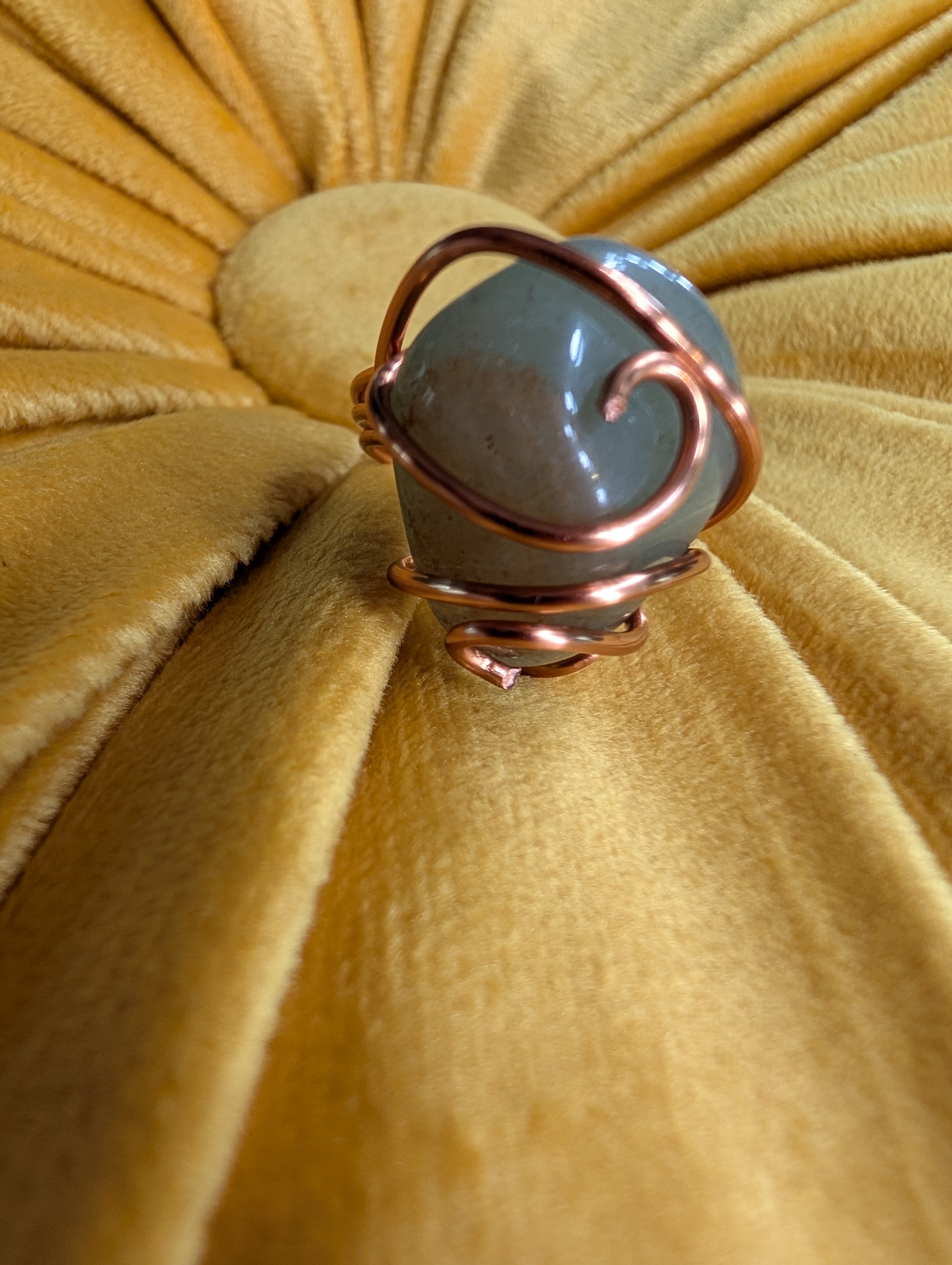 Natural Copper Wrapped Stone Ring