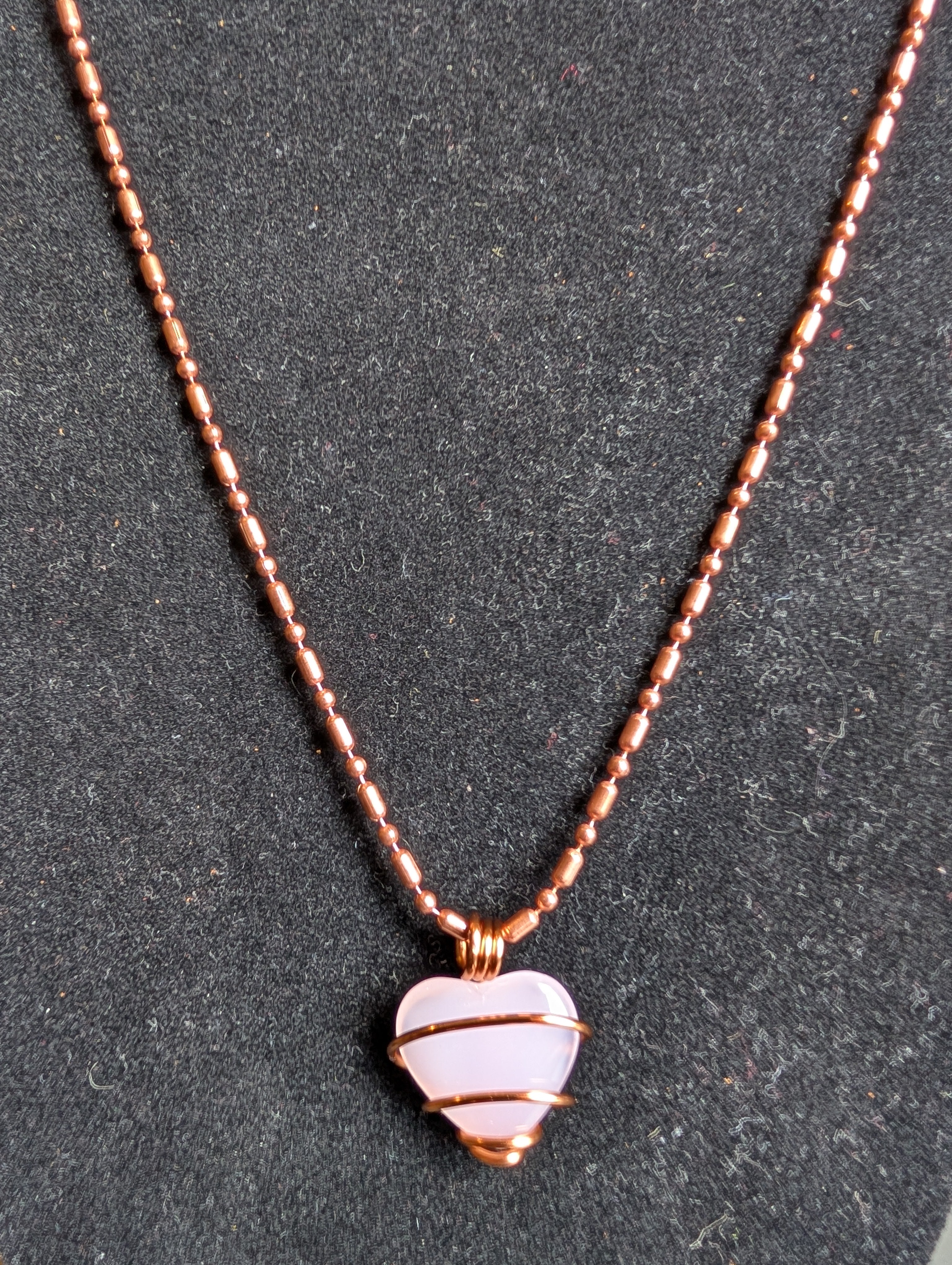 Pure Copper Rose Quartz Necklace