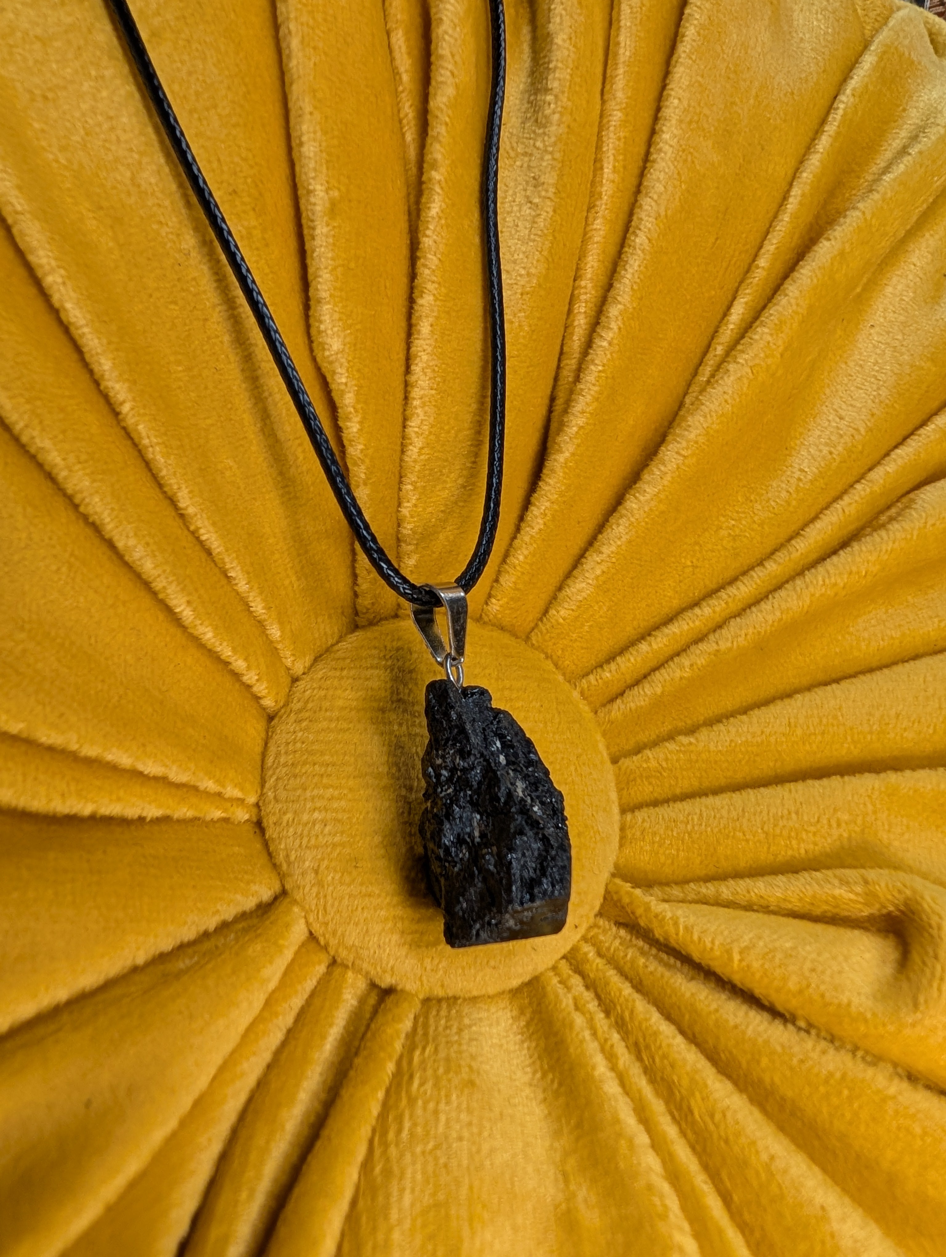 Raw Tektite Meteorite pendant necklace