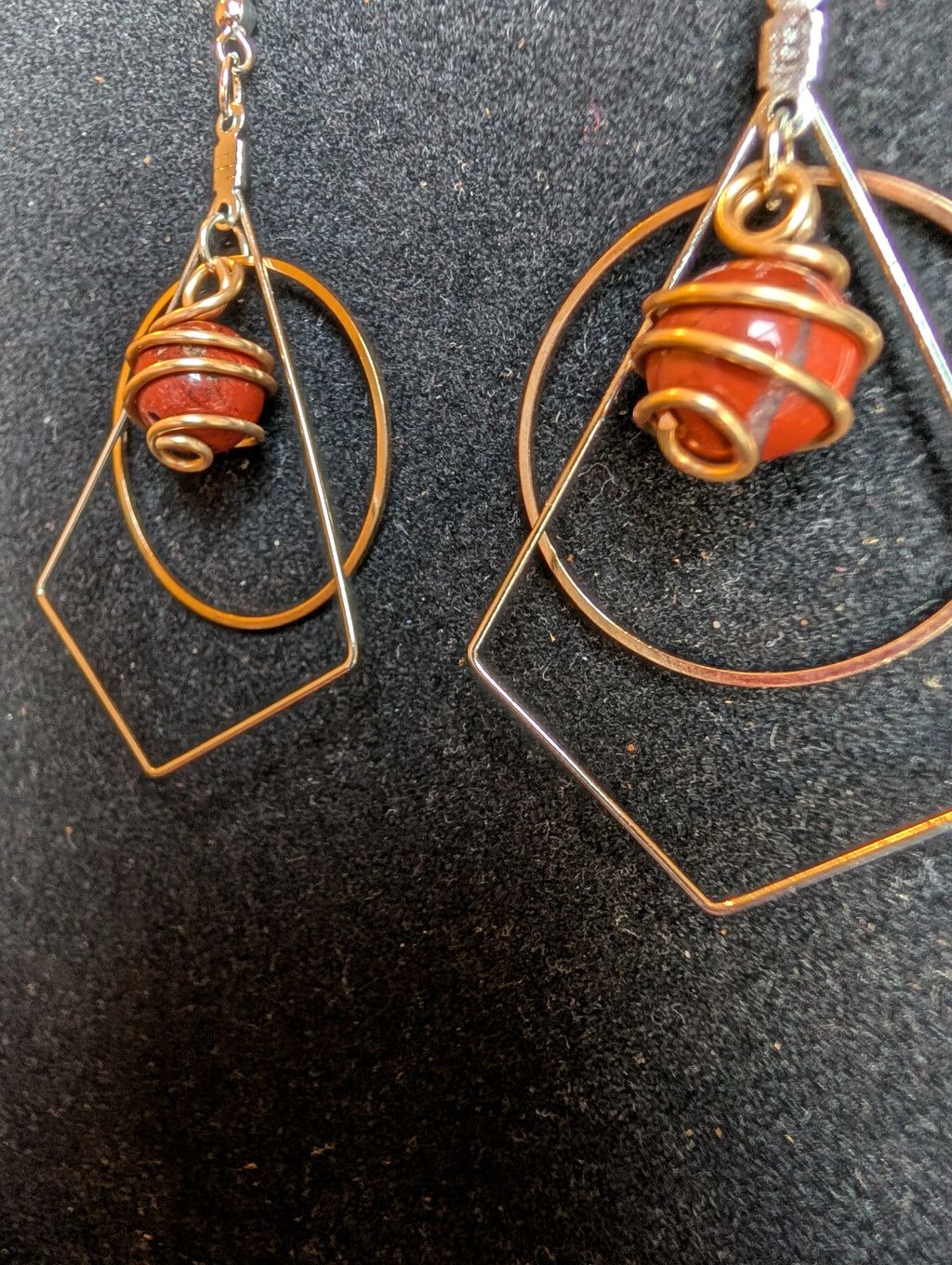 Natural Red Coral Holy Trinity Earrings