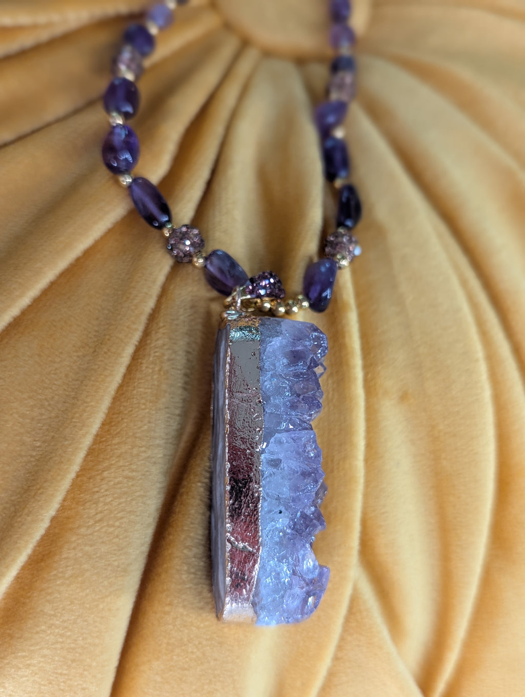 Royalty Amethyst Gold Drip Necklace