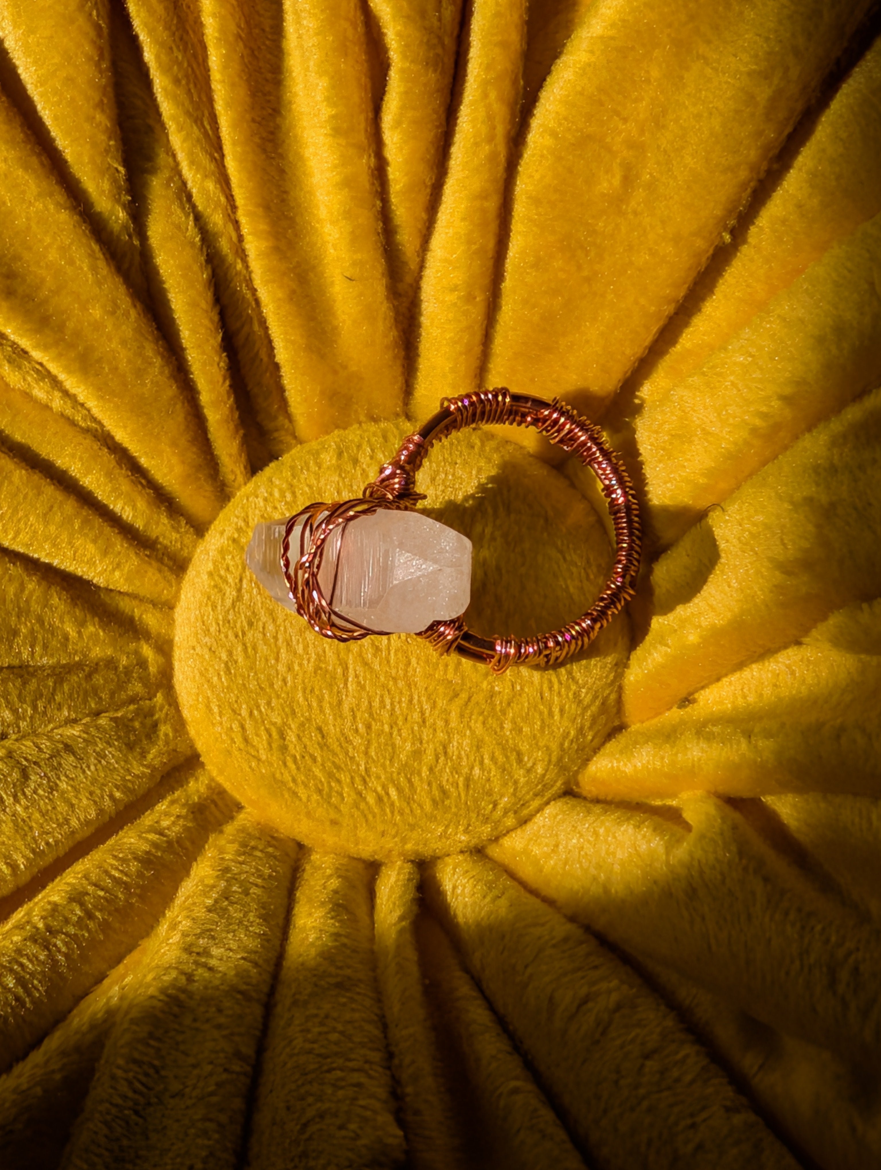 Clear Quartz Copper Ring