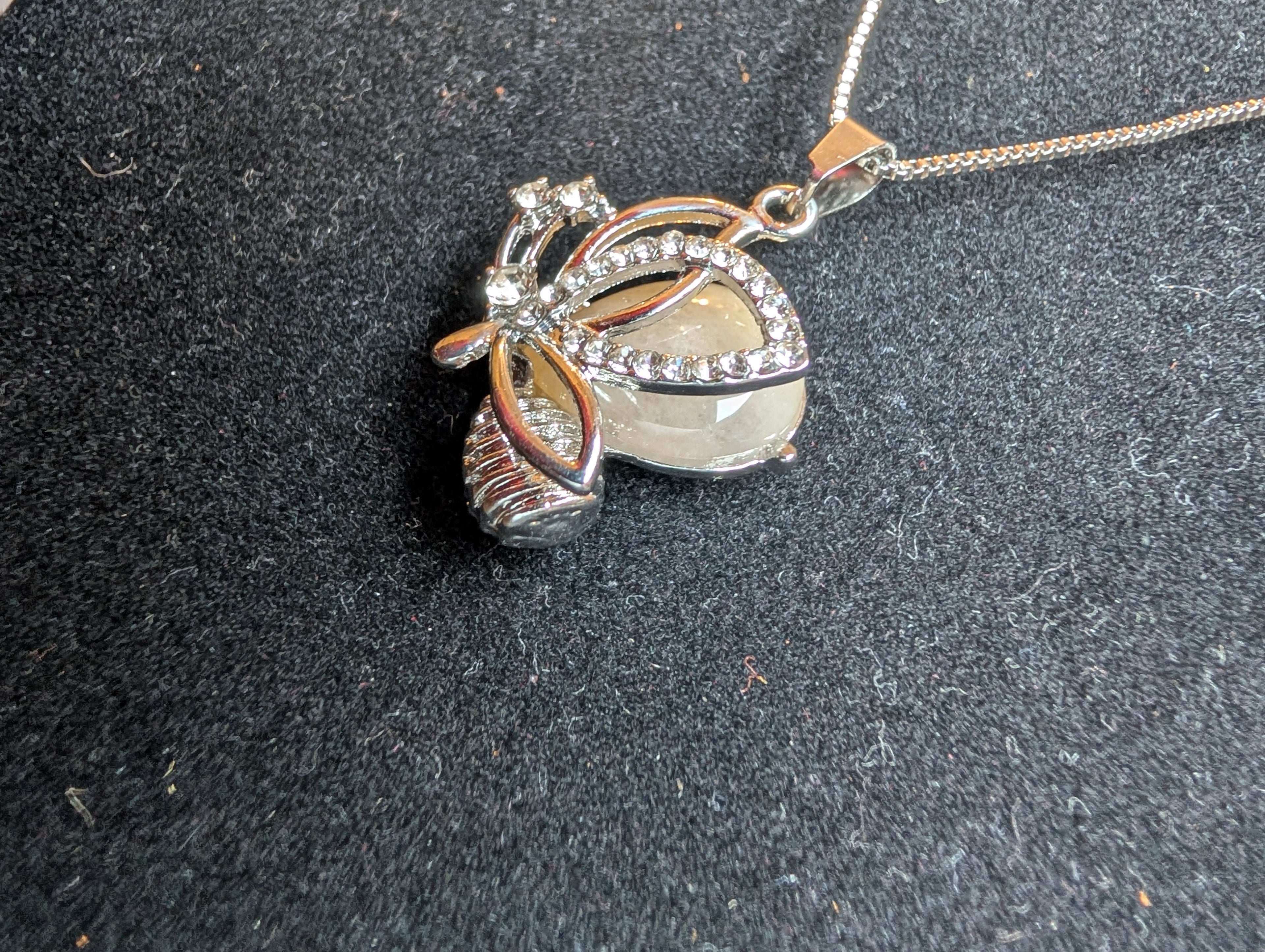 Moonstone Butterfly Necklace