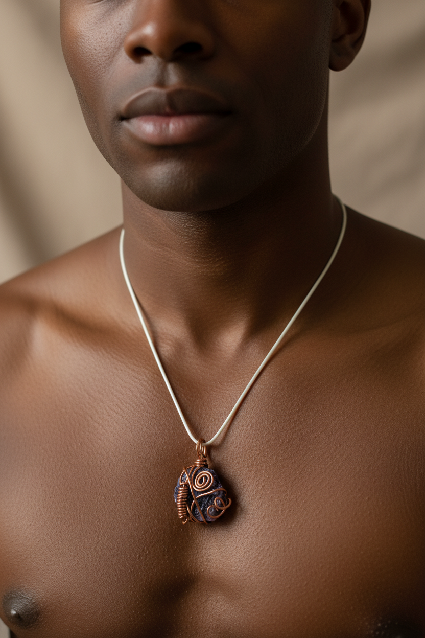 Copper Wrapped Amethyst Stone