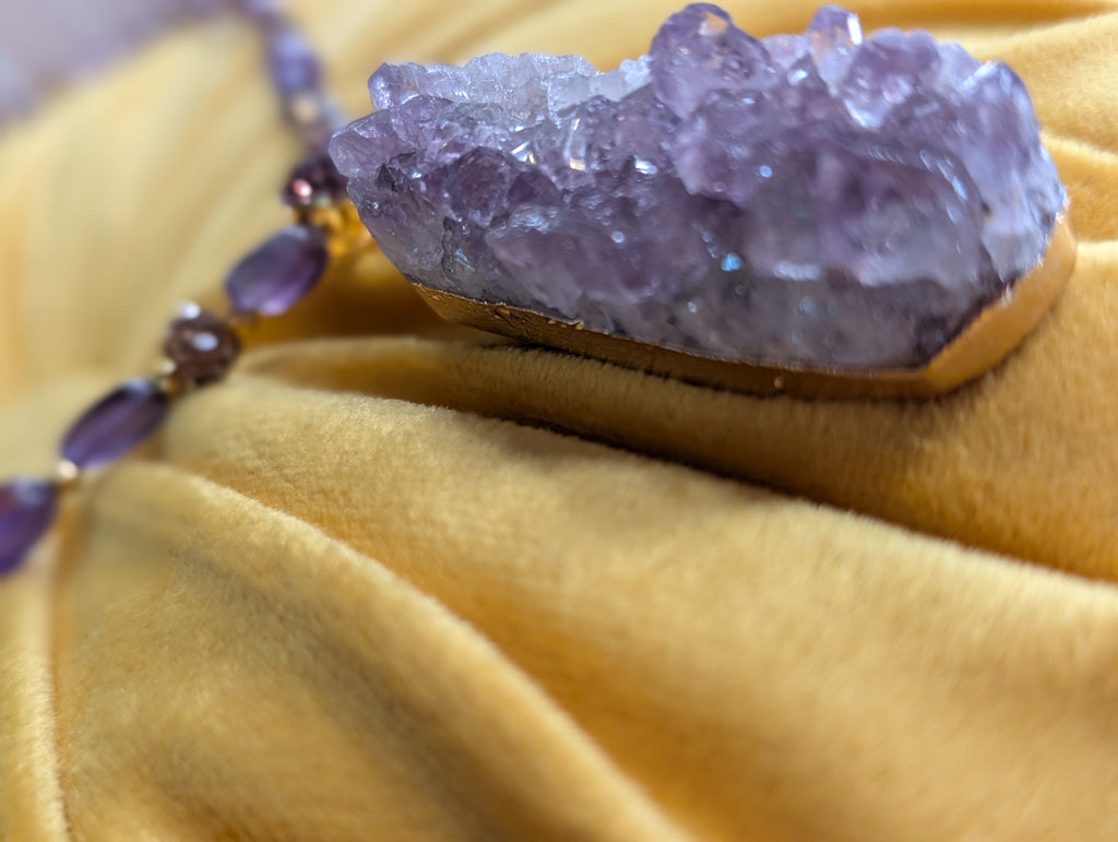 Royalty Amethyst Gold Drip Necklace