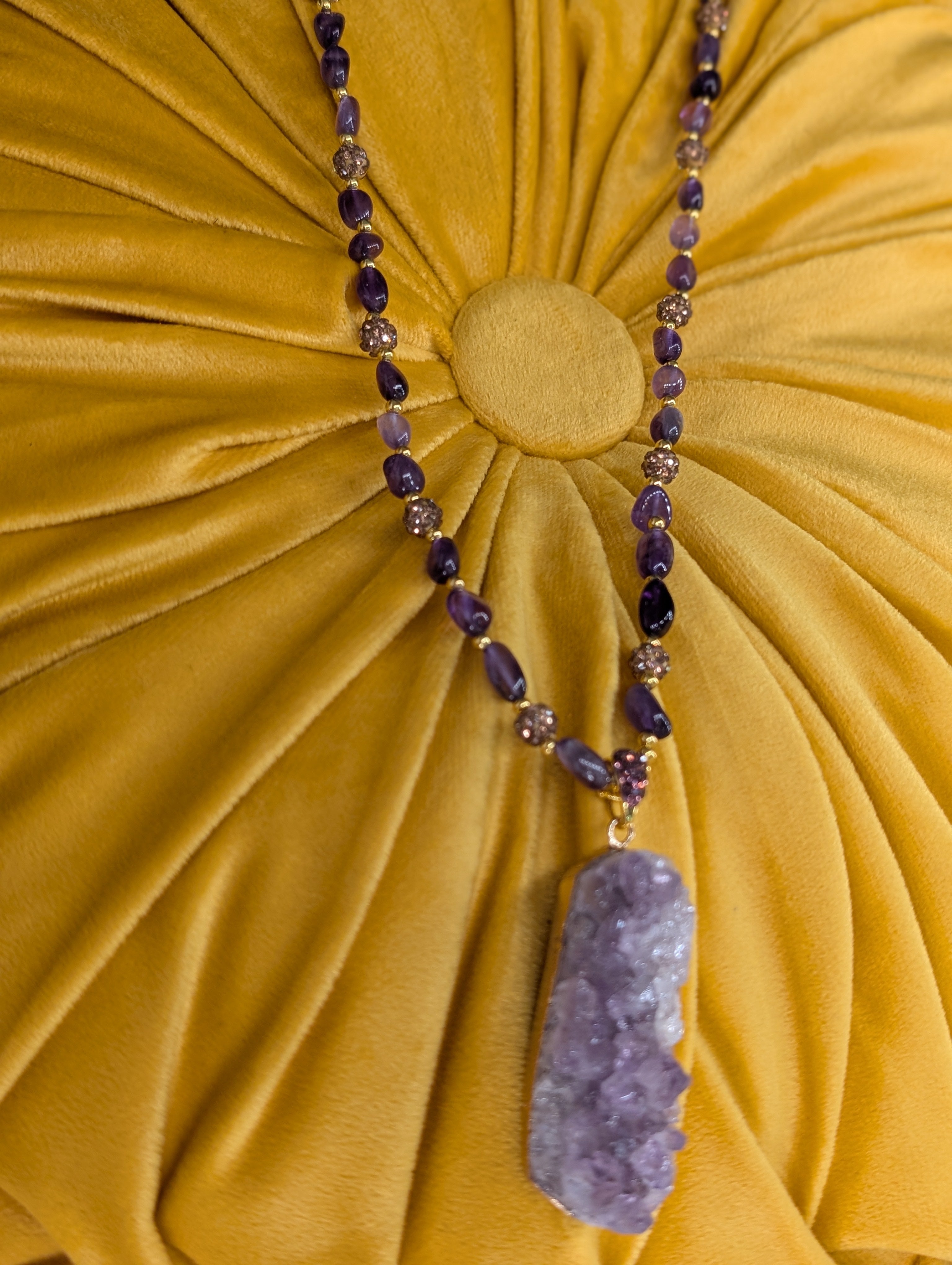 Royalty Amethyst Gold Drip Necklace