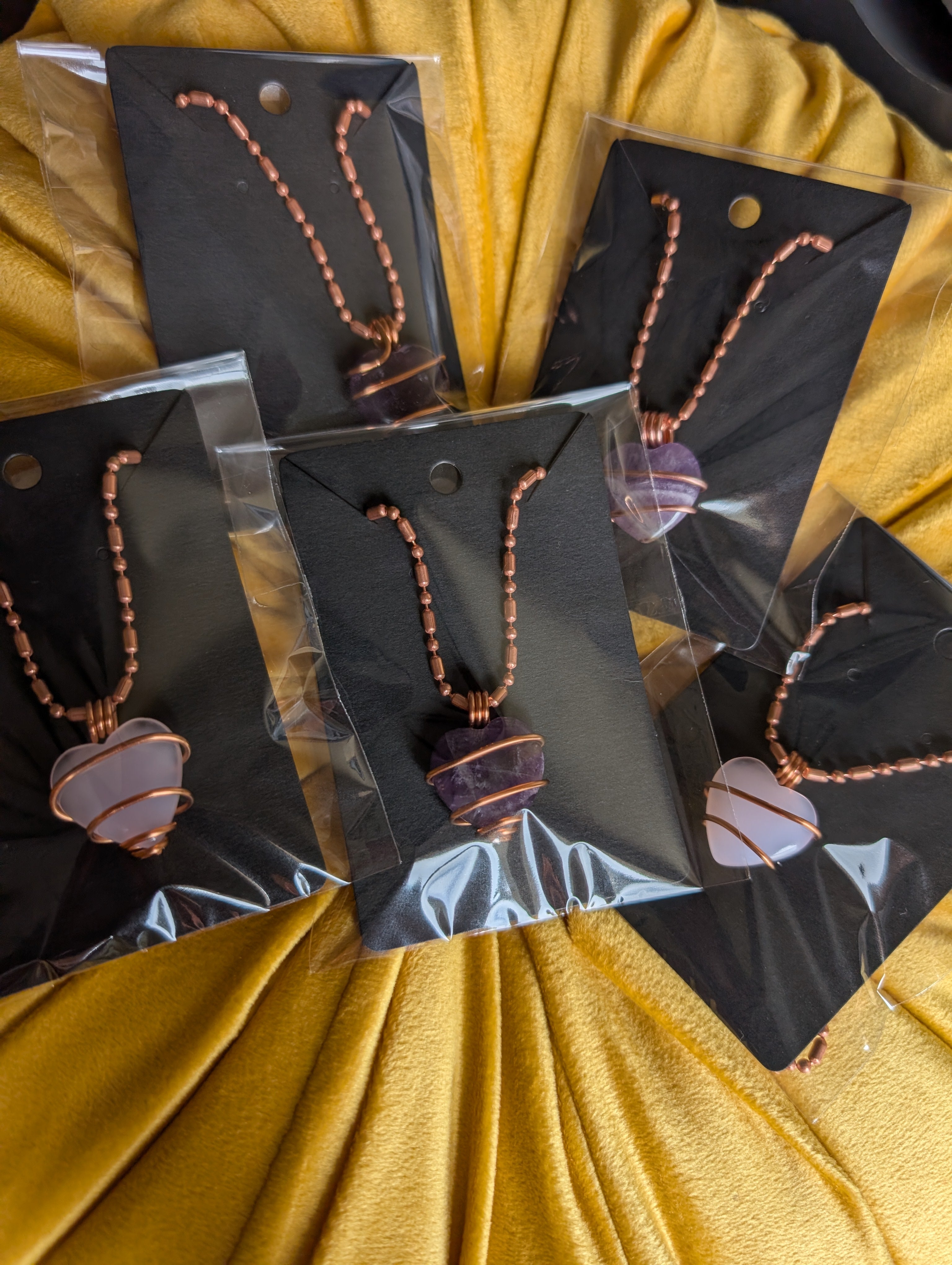 Pure Copper Rose Quartz Necklace