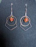 Natural Red Coral Holy Trinity Earrings