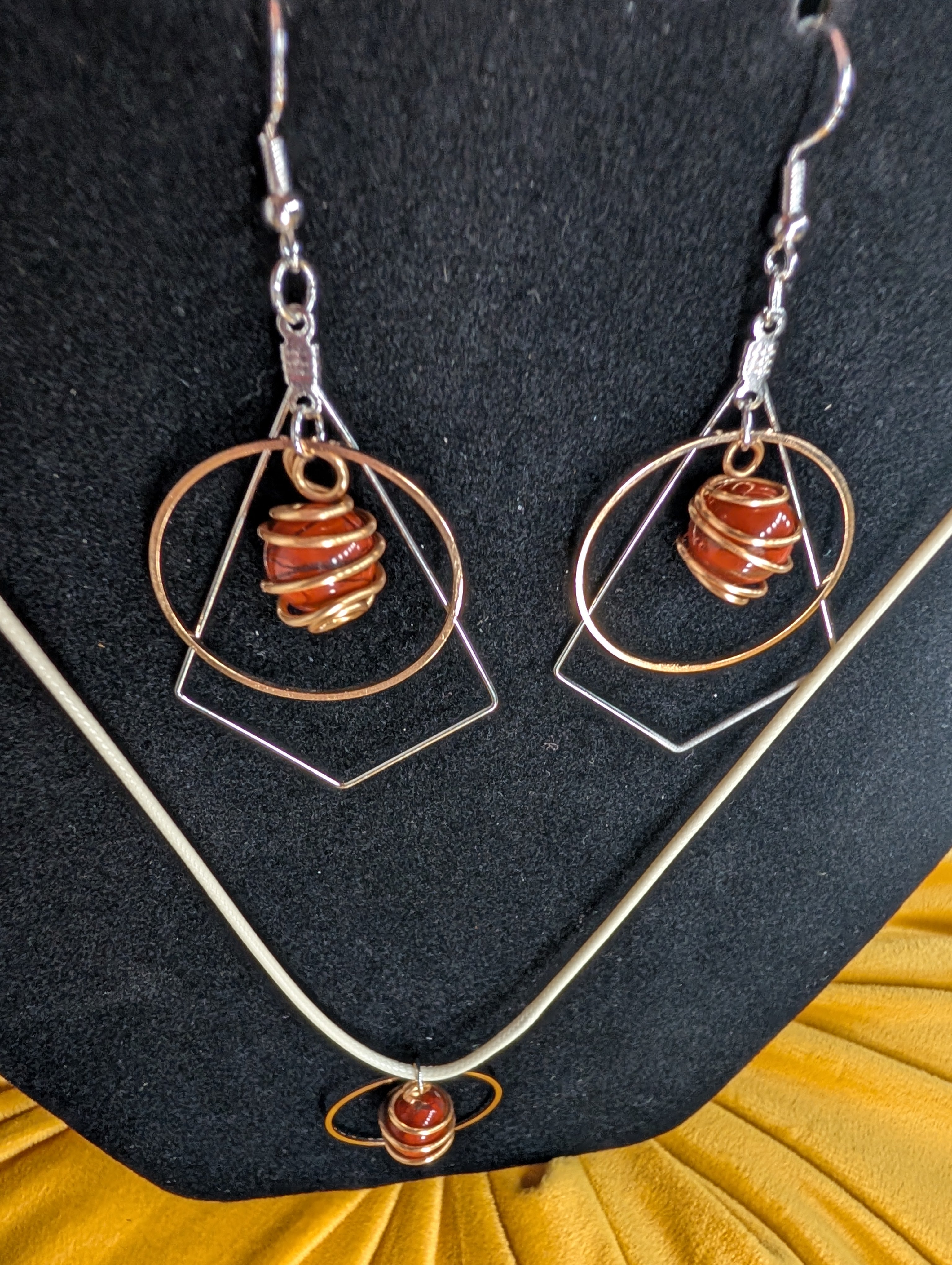 The Holy Trinity Necklace Set with Jasper