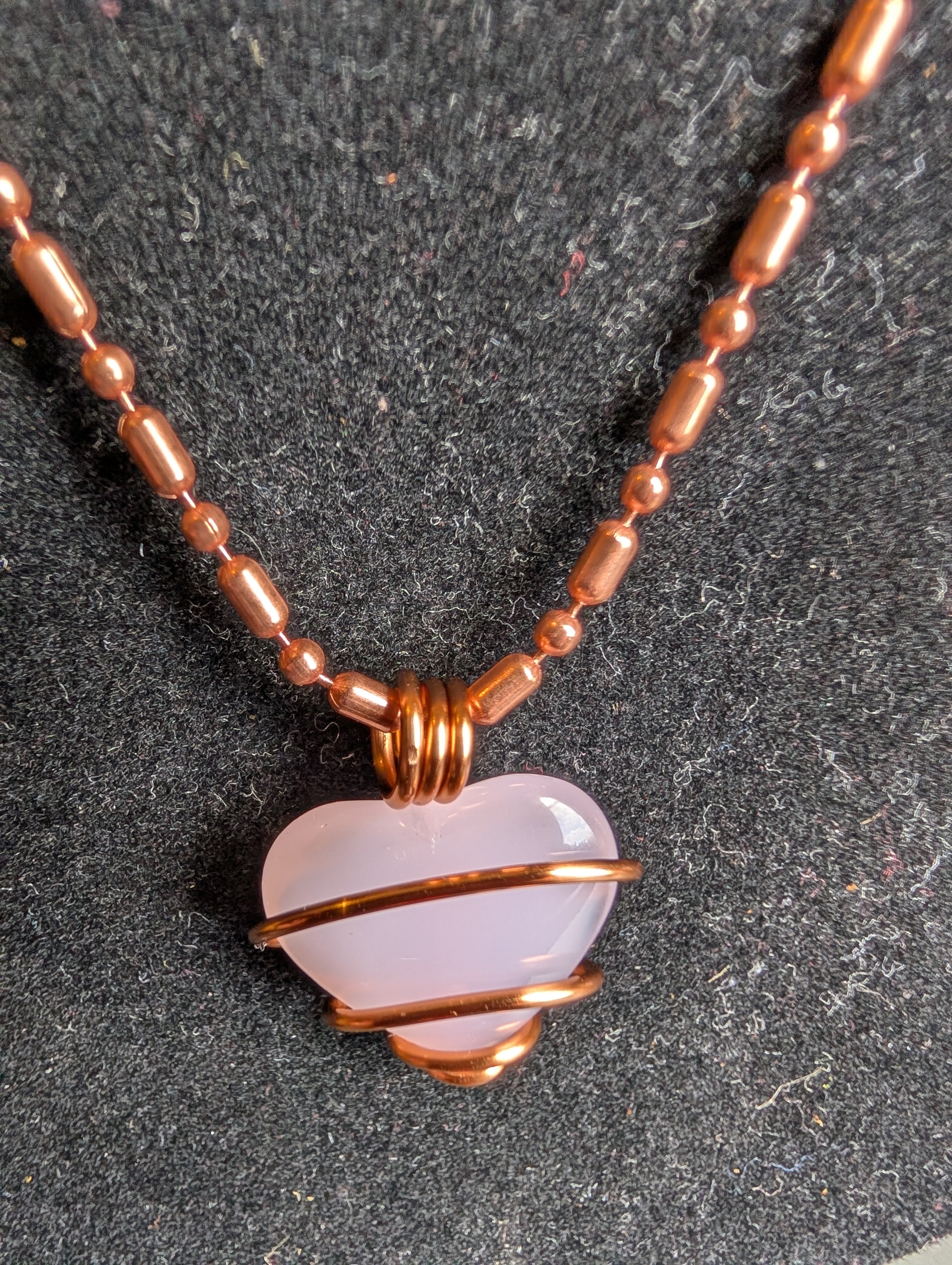 Pure Copper Rose Quartz Necklace