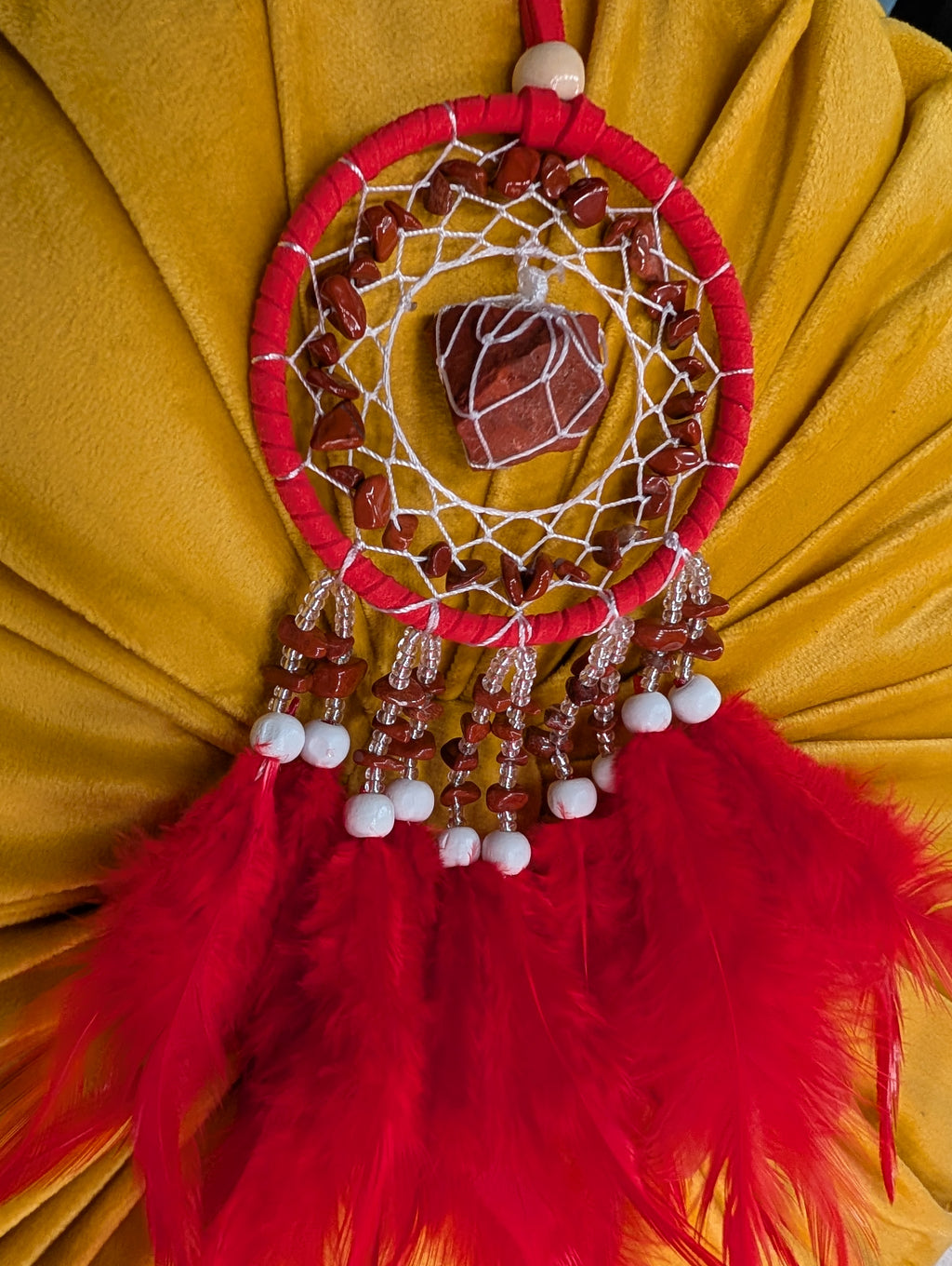 Raw Red Jasper Dream Catcher