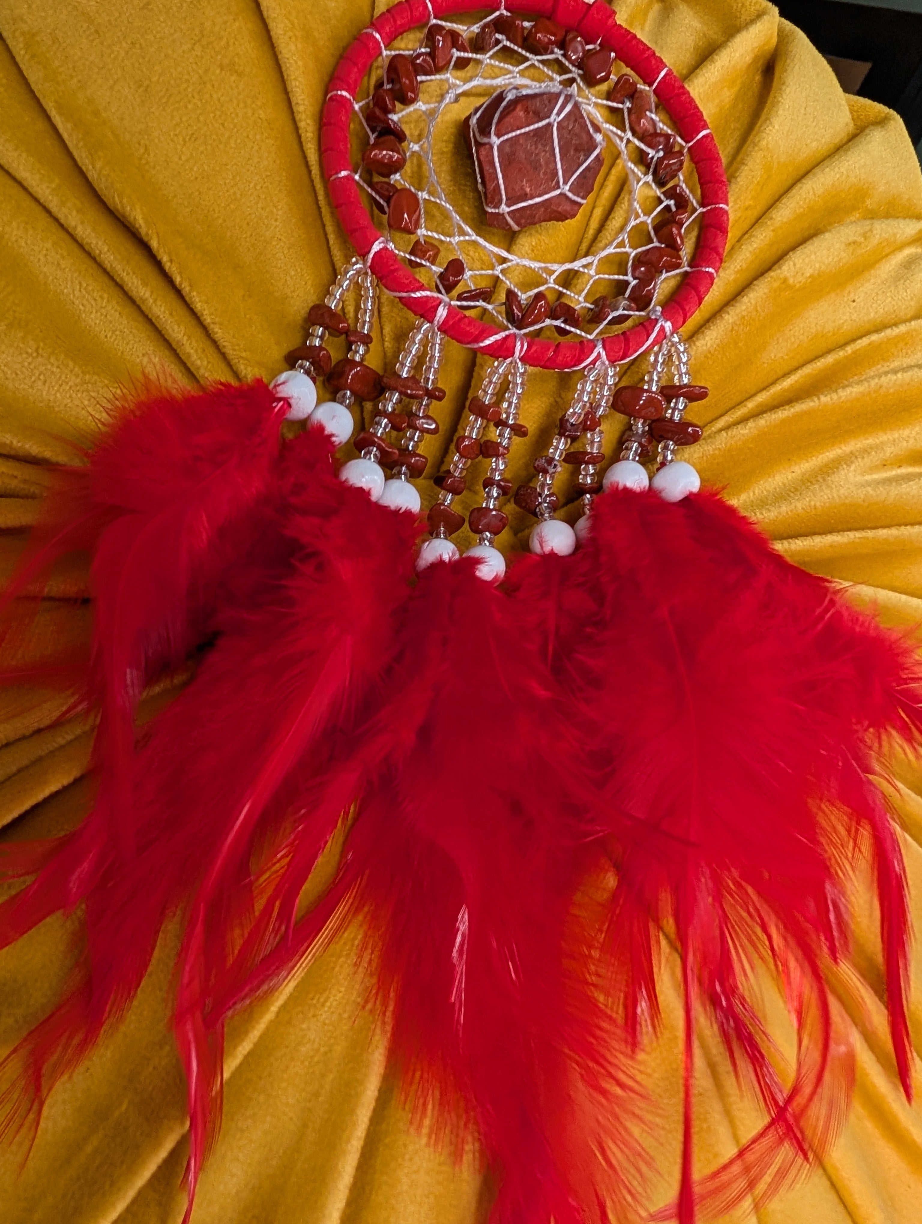 Raw Red Jasper Dream Catcher