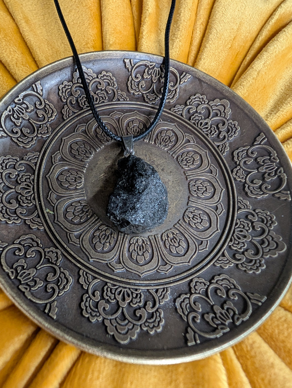 Raw Tektite Meteorite pendant necklace