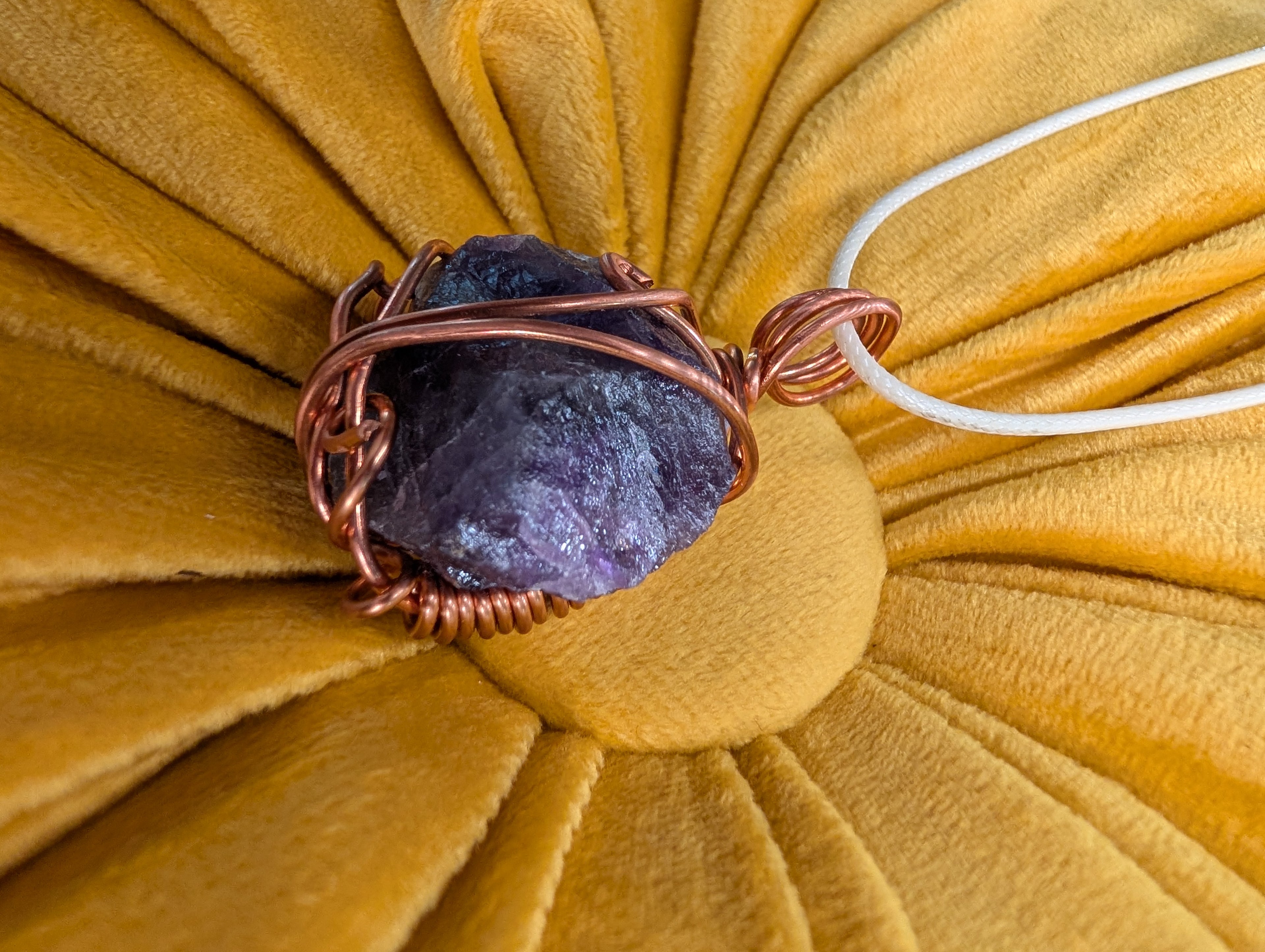 Copper Wrapped Amethyst Stone