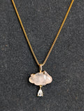 Yellow Gold Rose Quartz Cloud Necklace